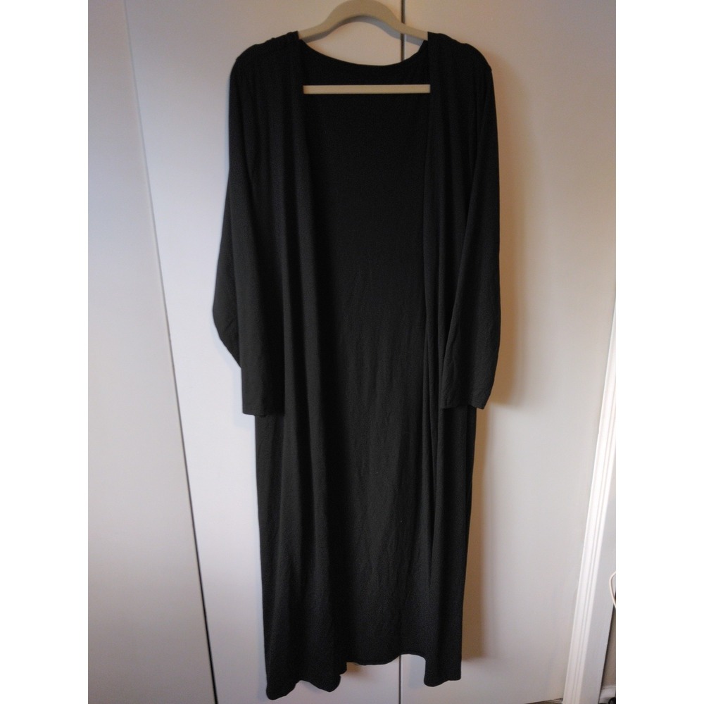 Womens Open Front Cardigan Duster SizeL Black Goth Grunge Witchy Statement